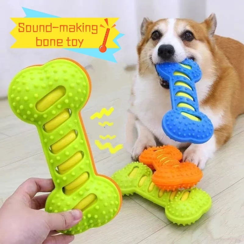 Interactive Training Dog Chew Toy Rubber Bone Molar Stick Teeth Cleaning Wear-resistant Puppy Daily Chewing Supplies